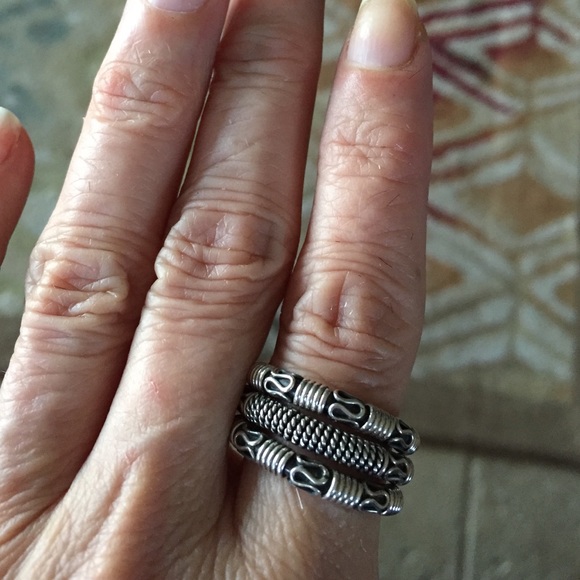 Bali Jewelry - Bali 925 Sterling Silver 3 Ring Set Size 6❣Sale❣