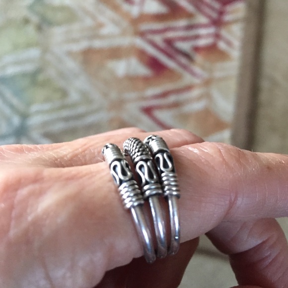 Bali 925 Sterling Silver 3 Ring Set Size 6❣Sale❣ - Picture 2 of 2