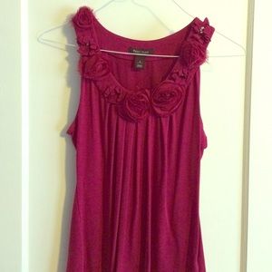 WHBM deep pink flower neck tank top