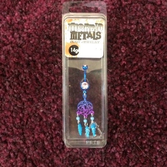 Cute psychedelic dream catcher belly ring 😍