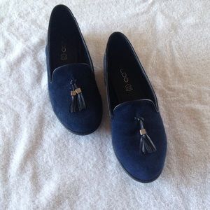 Aldo, Navy Suede, Tassel Loafers, 7M