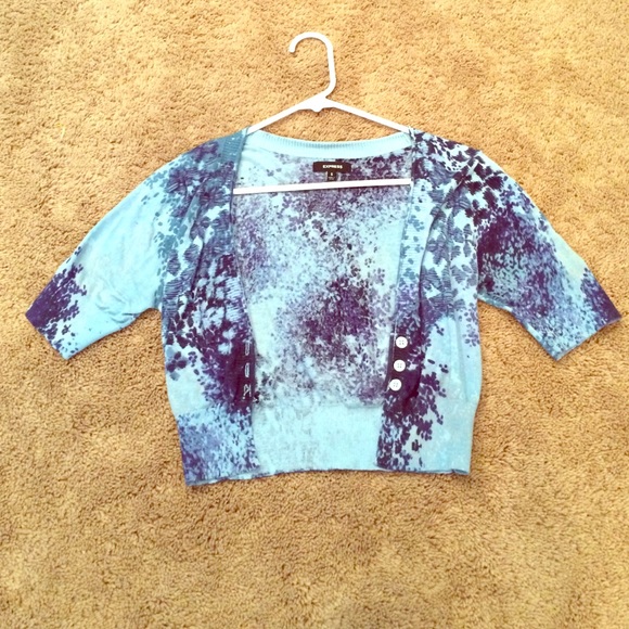 Express blue short cardigan