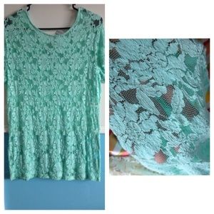 Lace overshirt (teal)