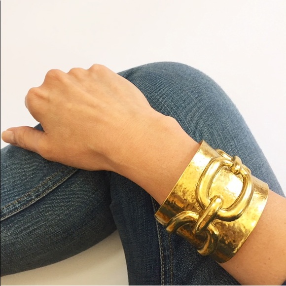Karine Sultan  Gold Textured Cuff - Picture 4 of 4
