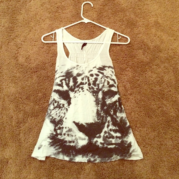 Black and white cheetah tank top