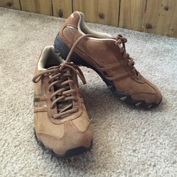 Brown hiking shoes