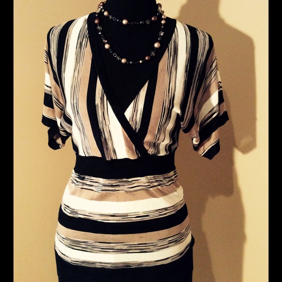 Striped White House Black Market top.