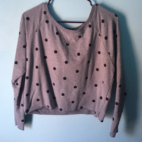 SLIGHTLY CROPPED POLKA DOT SWEATER - Picture 1 of 2