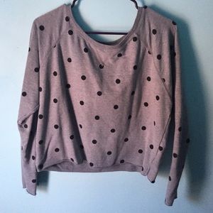 SLIGHTLY CROPPED POLKA DOT SWEATER