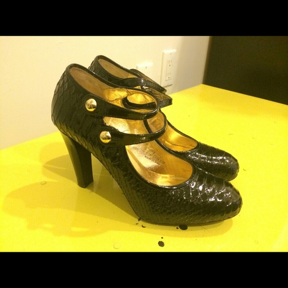 Coach Embossed Patent Leather Mary Jane Pumps - Picture 1 of 2