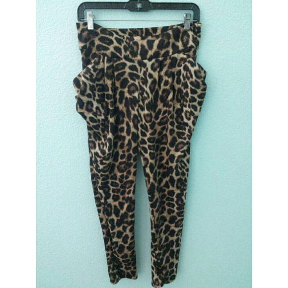 Cheetah print harem type pants