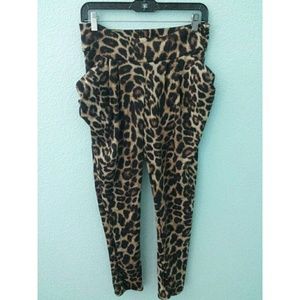 Cheetah print harem type pants