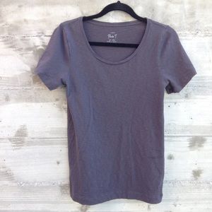 J.Crew- Dark Grey SS Slub Knit Painter Tee