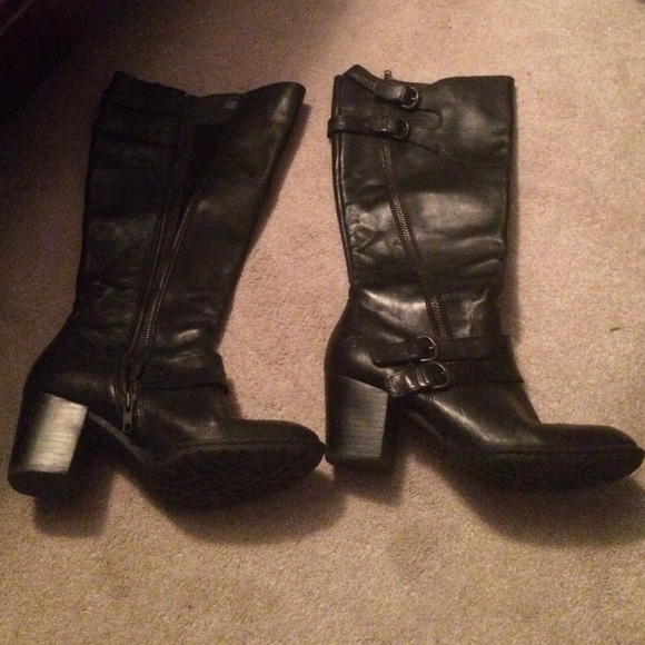 Born Black Heeled Riding Boots