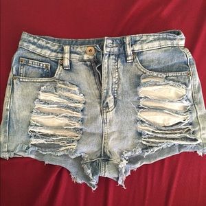 Distressed High Waisted Shorts