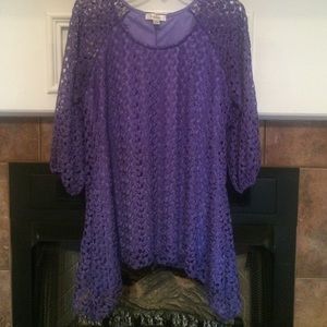 BUNDLE 😄 LACE PURPLE SHIRT & BLUE SKIRT