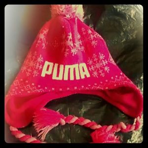 Pink Knit Puma Hat