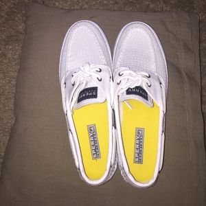 White Sequined Sperrys