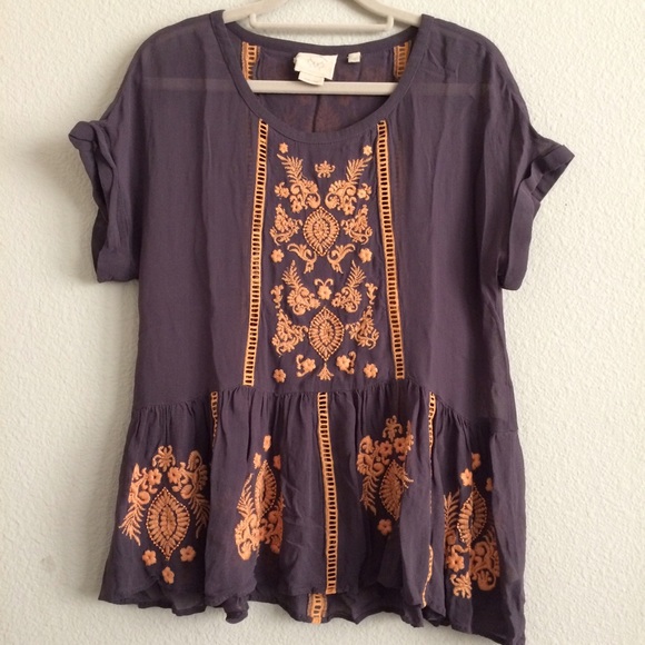 Anthro HD in Paris flowy blouse