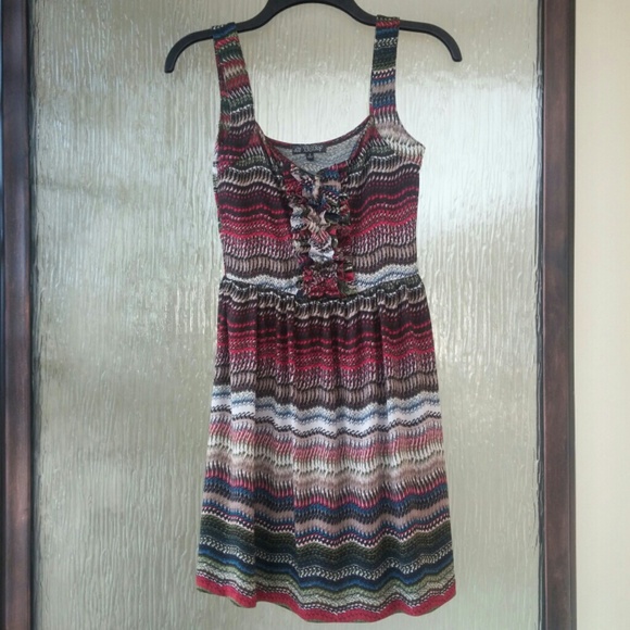 Tribal Ruffle-front Dress