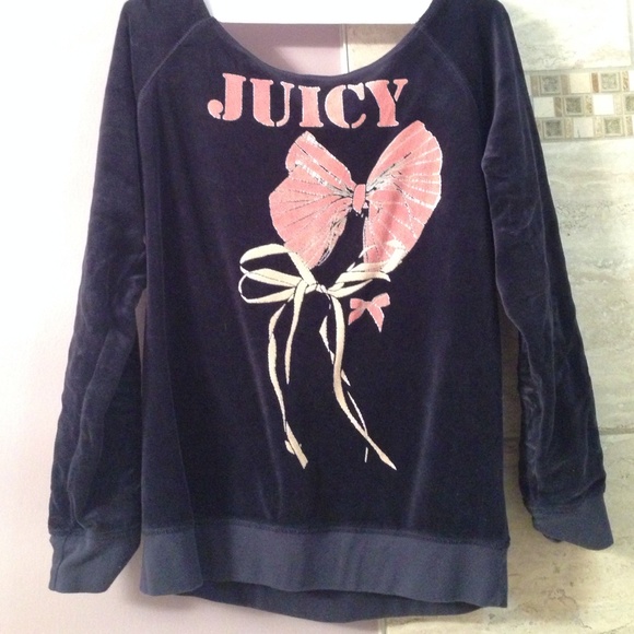 Navy velvet juicy sweatshirt