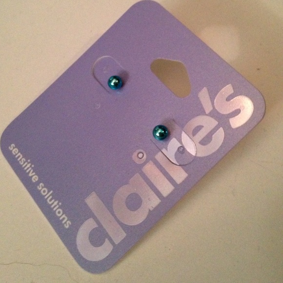 Claire's turquoise ball earrings (never been worn)