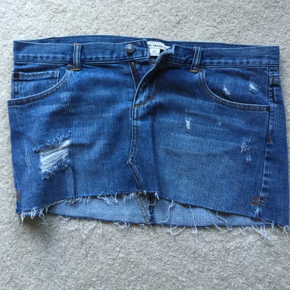 Denim mini skirt
