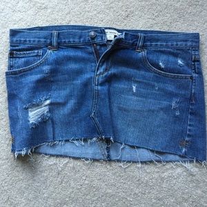 Denim mini skirt