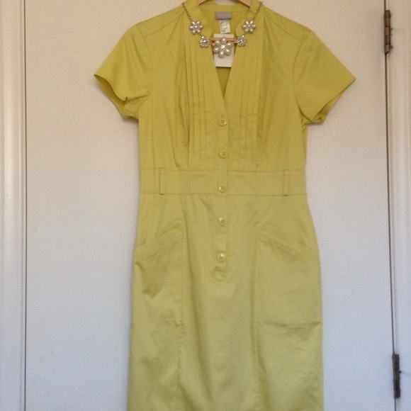 Yellow Button Down Fitted Dress💛