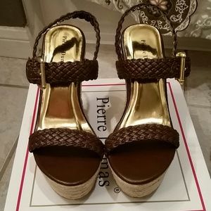 Brown High Wedge Espadrilles