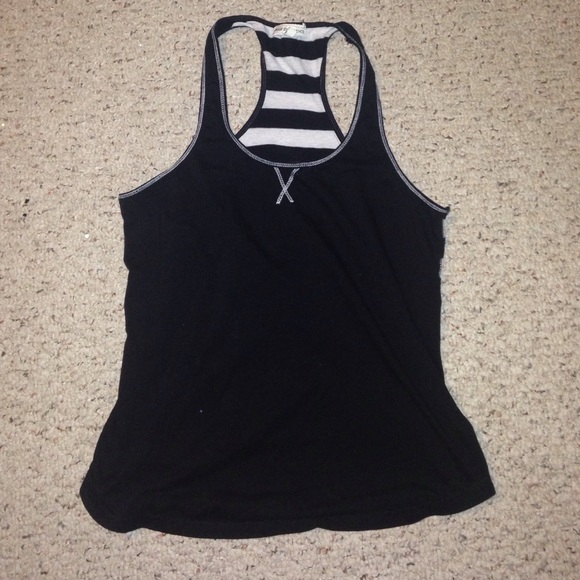 Black& White Razor Back Tank