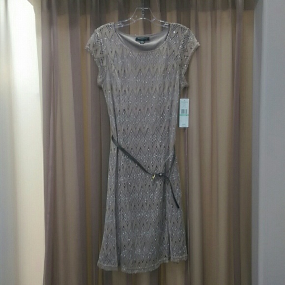 Sharagano knit mocha dress
