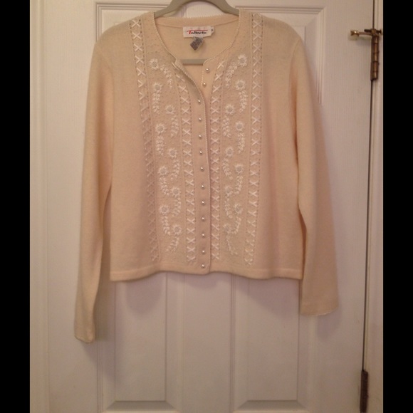 Talbot's brand cream colors cardigan