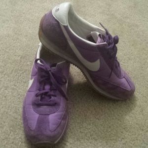 Purple nike shoes