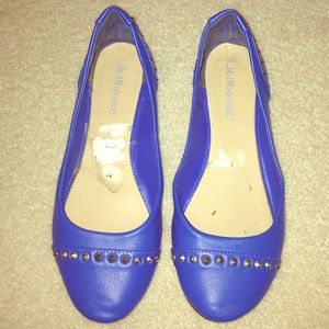 Silver studded blue flats