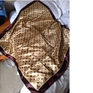 Silky golden brown shawl (scarf) square