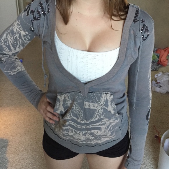 Salvage Long Sleeve Hoodie. Grey. PRICE REDUCED!