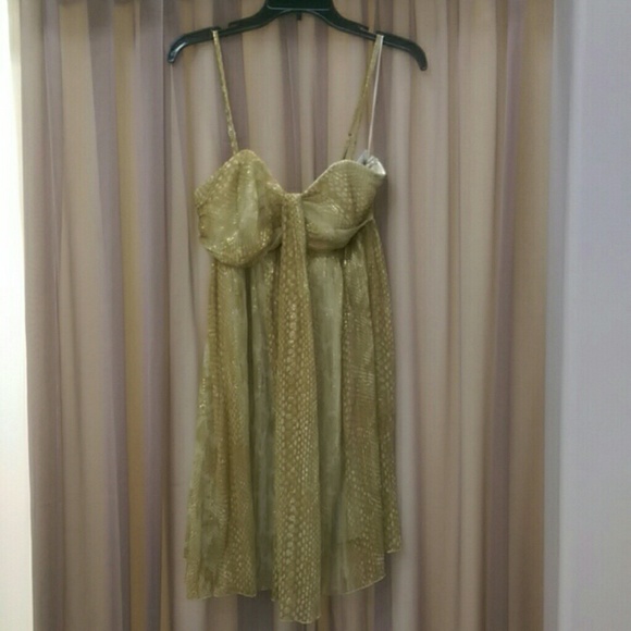 Express gold Mini adjustable strapped dress - Picture 1 of 4