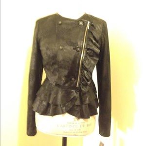 Shimmery black ruffled jacket