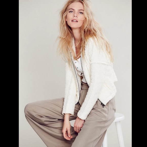 💜bundled Free People textured zip jacket Ivory - Picture 2 of 4