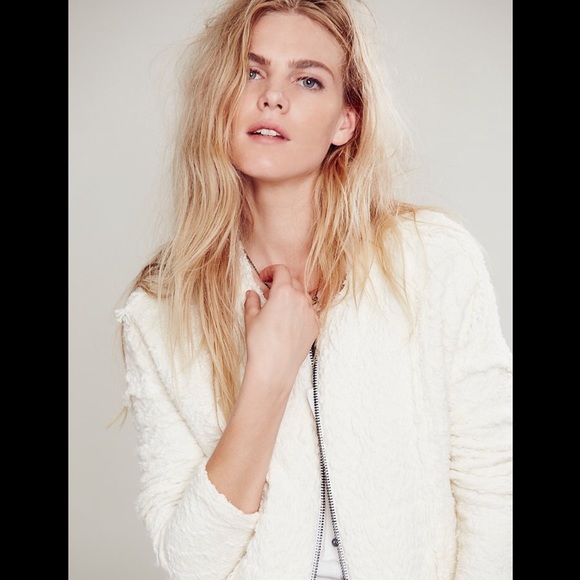 💜bundled Free People textured zip jacket Ivory - Picture 4 of 4