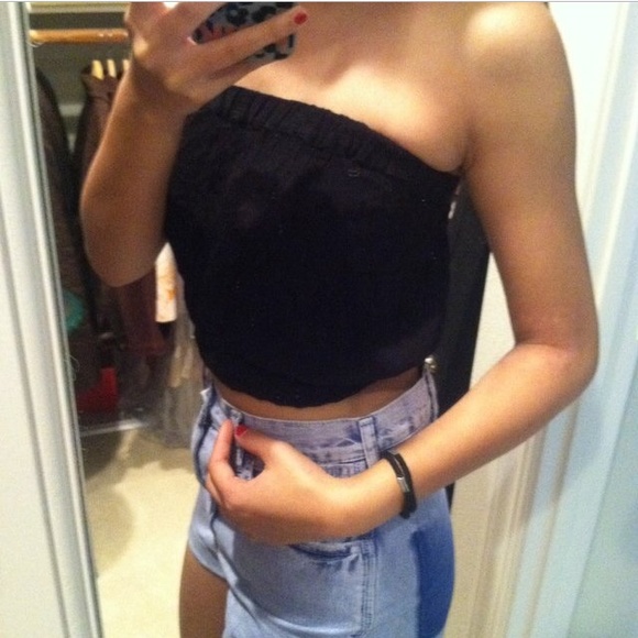 NWOT Topshop Strapless Crop Top