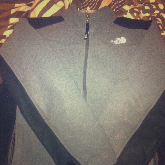 Grey and black north face