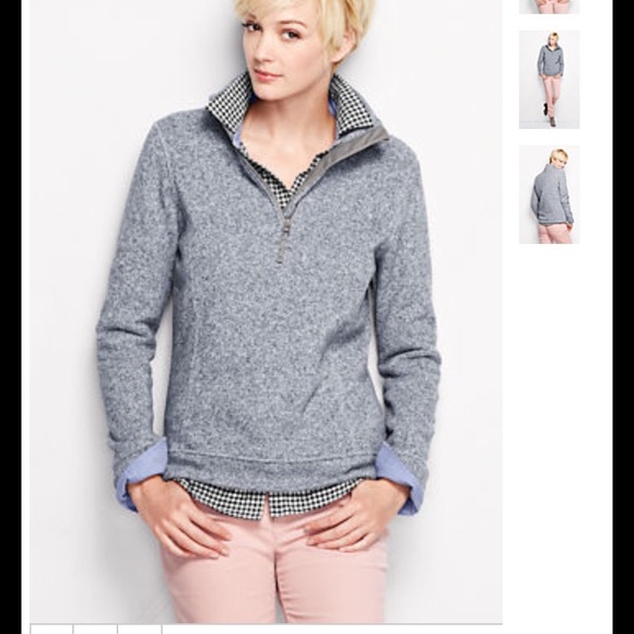 Lands End Sweater Fleece Half Zip Pullover