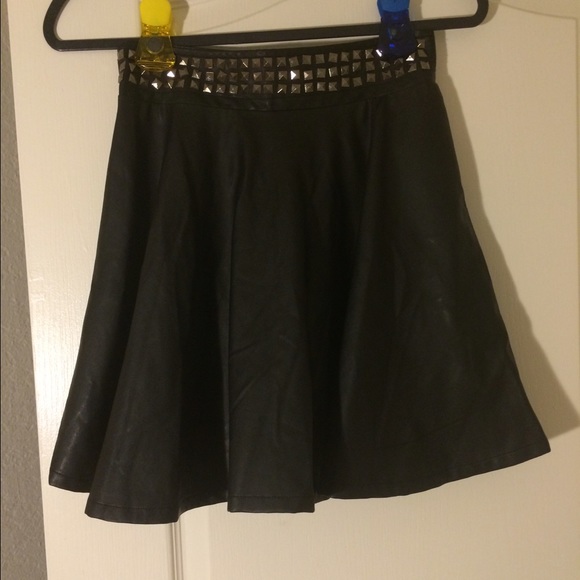 Black leather skirt