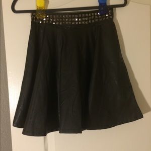 Black leather skirt