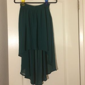 Dark green high-low skirt