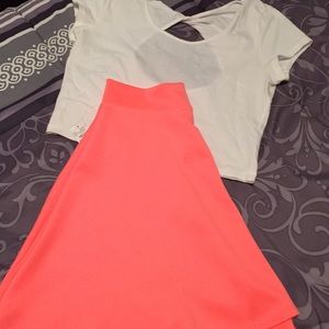 Neon pink skater skirt