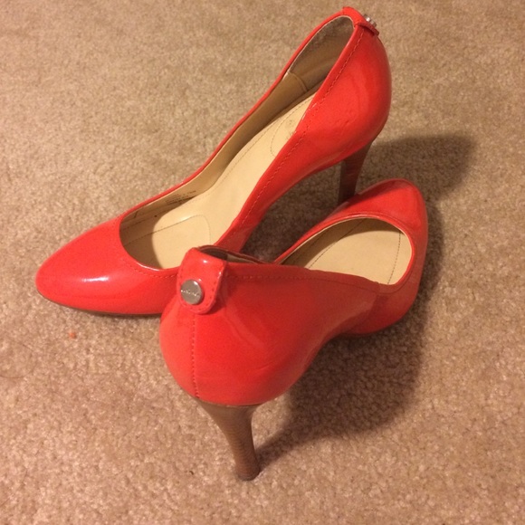 Bright red pumps