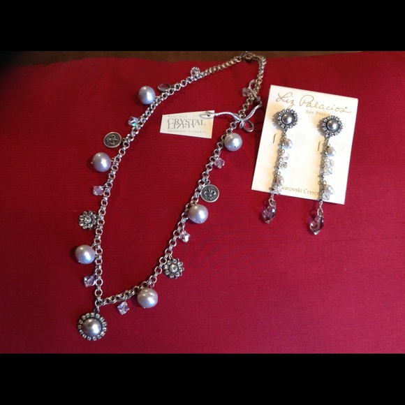 Liz Palacios Designer Earrings and Necklace.